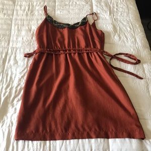 Burnt orange bead embellished dress